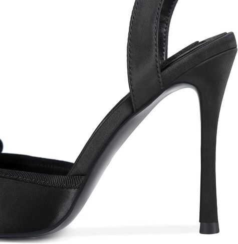 Saint Leia Women's High Heels Square Closed Toe Bow Heels Lace Up Summer Elegant Shoes in Saudi Arabia