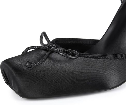 Saint Leia Women's High Heels Square Closed Toe Bow Heels Lace Up Summer Elegant Shoes in Saudi Arabia