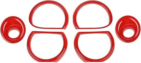 for Challenger Headlight Cover Fog Light Trim Fit for Dodge Challenger 2015 up Red Exterior Accessories 6pcs in Saudi Arabia
