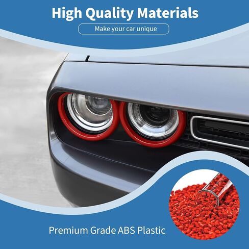 for Challenger Headlight Cover Fog Light Trim Fit for Dodge Challenger 2015 up Red Exterior Accessories 6pcs in Saudi Arabia