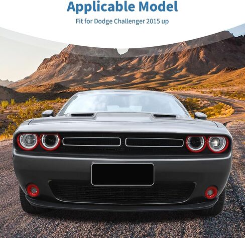 for Challenger Headlight Cover Fog Light Trim Fit for Dodge Challenger 2015 up Red Exterior Accessories 6pcs in Saudi Arabia