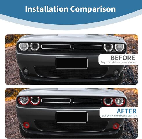 for Challenger Headlight Cover Fog Light Trim Fit for Dodge Challenger 2015 up Red Exterior Accessories 6pcs in Saudi Arabia