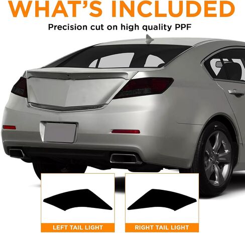 طقم مصباح الذيل قبل قطع متوافق مع Acura TL 2009-2014 | دقة مقطوعة قابلة للتمديد PPF غطاء تراكب غطاء الغلاف (الدخان الداكن) in Kuwait