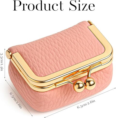 Mini Travel Jewelry Box, Genuine Leather Mini Jewelry Case, Vintage-Inspired Coin Purse Portable Jewelries Organizer for Women Rings Earrings Necklace Bracelets Storage in Kuwait