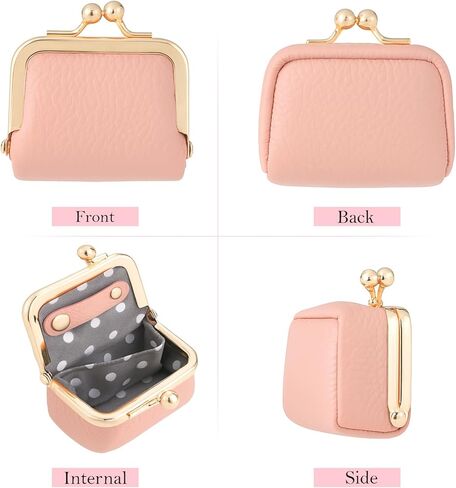 Mini Travel Jewelry Box, Genuine Leather Mini Jewelry Case, Vintage-Inspired Coin Purse Portable Jewelries Organizer for Women Rings Earrings Necklace Bracelets Storage in Kuwait