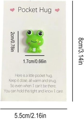 Pocket Hug Frog Token and Heart with Cards ، Wonting Thinking you Gift ، بطاقة تشجيع مجموعة للأصدقاء/العائلة | الحلي الضفدع ، هدية دعم الدعم الملهم in Saudi Arabia