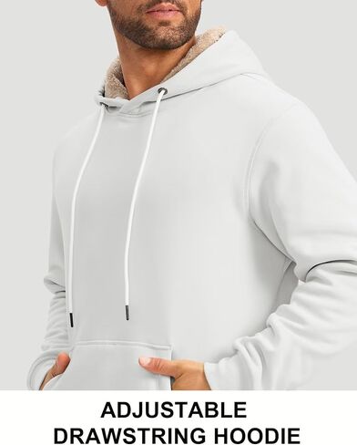 Pudolla الرجال شيربا هوديي البلوز الشتاء سميكة الدافئة الصوف مبطن هوديس بلوزات رياضية مع جيب الحقيبة الكنغر in Kuwait