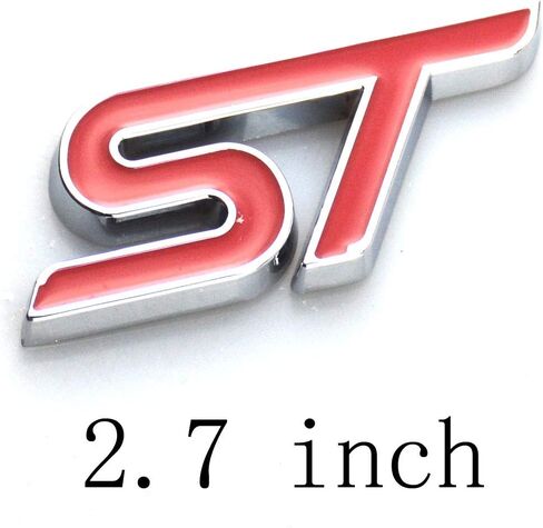 2PCS ST Grille Emblems ، شارة صائق معدني + استبدال ملصق الخلفي للسيارات العالمية (أحمر) in Kuwait