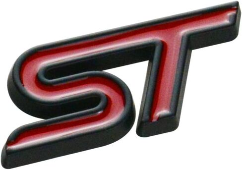2PCS ST Grille Emblems ، شارة صائق معدني + استبدال ملصق الخلفي للسيارات العالمية (أحمر) in Kuwait