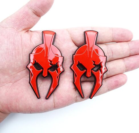 Pair Set Gladiator Emblems 3D Custom Badges Right and Left Side Tailgate Fender Stickers Replacement for Gladiator Universal Car Vehicle, Truck, Motorcycle Door Window Decoration (Black Red) in Saudi Arabia