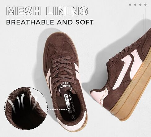 LUCKY STEP Platform Sneakers for Women Fashion Retro Thick Rubber Gum Sole Comfortable Tennis Skate Trainer Classic Walking Shoes Casual Streetwear in Saudi Arabia