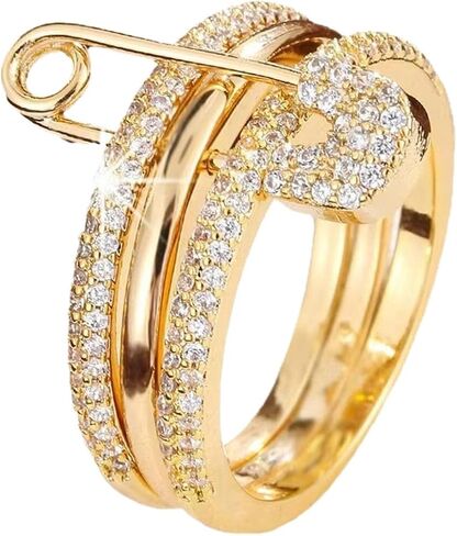 Silver & Gold Stackable Rings for Women Non Tarnish Statement Ring Set Dainty 14k Gold Plated Cz Cubic Zirconia Wedding Rings Chunky Thumb Ring Unique Jewelry Gift Women in Kuwait