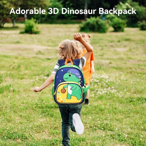 Toddler Backpack for Kids, Small 3D Cartoon Preschool for Age 2-4 kids Daycare Nursery Backpack for School (3D Dinosaur, Blue) in Kuwait