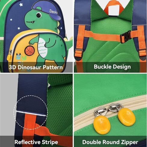 Toddler Backpack for Kids, Small 3D Cartoon Preschool for Age 2-4 kids Daycare Nursery Backpack for School (3D Dinosaur, Blue) in Kuwait