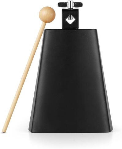 Vangoa 4 Inch Steel Cowbell with Stick, Noise Makers Hand Bell Cheering Bell for Sports Events Solid School Bells Percussion Cowbells for Drum Set, Gold in Kuwait