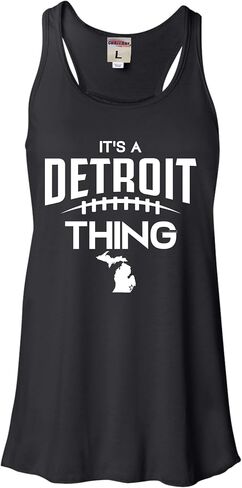Go All Out It's A Detroit Thing City of Detroit Michigan Pride Women Flowy Fitted Sleeveless Tank Top T-Shirt in Saudi Arabia