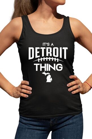 Go All Out It's A Detroit Thing City of Detroit Michigan Pride Women Flowy Fitted Sleeveless Tank Top T-Shirt in Saudi Arabia