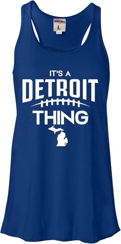 Go All Out It's A Detroit Thing City of Detroit Michigan Pride Women Flowy Fitted Sleeveless Tank Top T-Shirt in Saudi Arabia