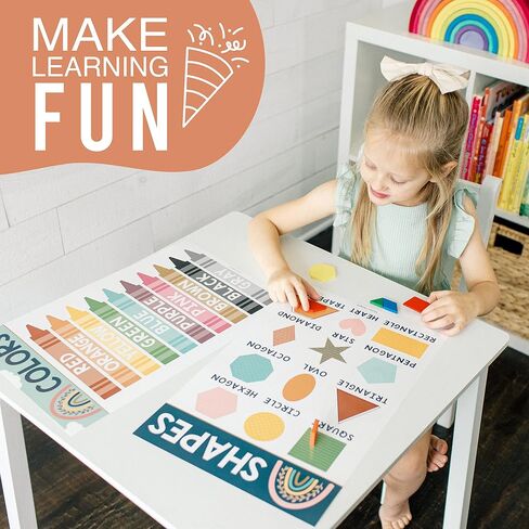 Hadley Designs 4 Farmhouse Pre K & Kindergarten Homeschool Supplies - ABC Chart, Number Chart 1-100 For Kids For Wall, Color Posters For Classroom Posters Preschool, Preschool Learning Posters... in Saudi Arabia