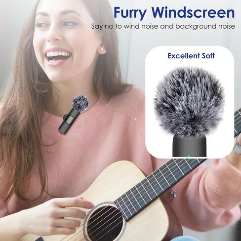 Mini Wireless Furry Windscreen & Foam Cover Set for Lavalier Microphone, Foam Mic Cover with Clips to Reduce Wind Noise, Washable and Windproof Lapel Mic Windscreen Muff (9 Pack) in Kuwait