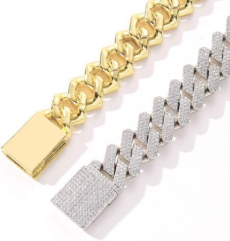 Iced Out Bracelet for Men Cuban Link Bracelet 20mm 18k Gold 5A+ Cubic Zirconia Bracelet Hip Hop Rapper Jewelry Giftting for Men in Saudi Arabia