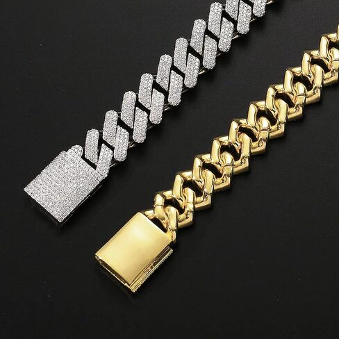 Iced Out Bracelet for Men Cuban Link Bracelet 20mm 18k Gold 5A+ Cubic Zirconia Bracelet Hip Hop Rapper Jewelry Giftting for Men in Saudi Arabia