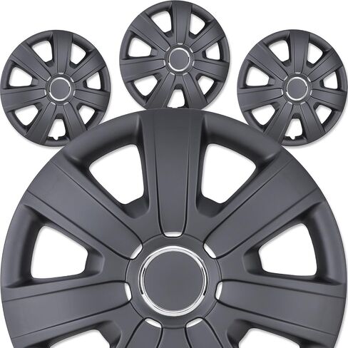 15 Inch Hubcaps, Universal Silver Lacquer Wheel Rim Covers – Set of 4 ABS&PC Material Hub caps, Snap-on Hub Caps for Car, Pickup Truck, SUV etc - 15 Inch Silver Lacquer 4-Pack in Saudi Arabia