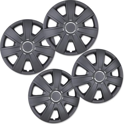 15 Inch Hubcaps, Universal Silver Lacquer Wheel Rim Covers – Set of 4 ABS&PC Material Hub caps, Snap-on Hub Caps for Car, Pickup Truck, SUV etc - 15 Inch Silver Lacquer 4-Pack in Saudi Arabia