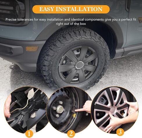 15 Inch Hubcaps, Universal Silver Lacquer Wheel Rim Covers – Set of 4 ABS&PC Material Hub caps, Snap-on Hub Caps for Car, Pickup Truck, SUV etc - 15 Inch Silver Lacquer 4-Pack in Saudi Arabia