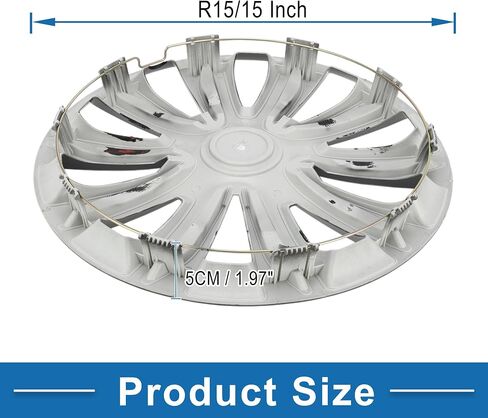 Car Wheel Rim Hub Cover Wheel Hub Caps R15/15 Inch Wheel Skins Decorative Wheel Rim Cover Replacement Plastic Black 4 Pcs in Saudi Arabia