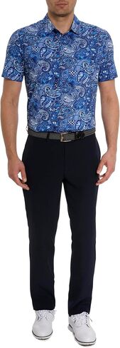 Robert Graham Men's Golden Paisley Short Sleeve Knit Polo Shirt in Saudi Arabia
