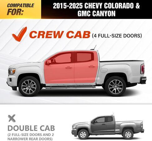 خطوات الجري الجانبية المتوافقة مع 2015-2025 Chevy Colorado & GMC Canyon Crew Cab (4 أبواب بالحجم الكامل) ، وتصميم اثنين in Kuwait