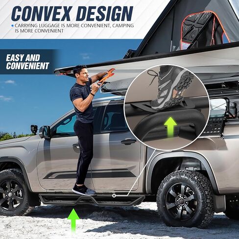 Running Boards Side Steps Compatible with 2015-2025 Chevy Colorado & GMC Canyon Crew Cab (4 Full Size Doors), Two Stairs Design Bolt-on Side Rails Step Nerf Bar (Textured Black) in Kuwait