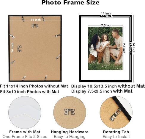 10 حزم 11x14 إطار الصورة ، عرض 8x10 مع حصيرة أو 11x14 بدون حصيرة ، مجموعة إطار جدار معرض أسود ، 11 × 14 مجموعة كبيرة من 10 إطارات صور ديكور جدار ملصقة مجموعة للجدار ، الأسود in Saudi Arabia