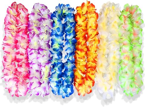GoldDawn Premium Hawaiian Leis, Artificial Flowers for Party Supplies and Luau Decorations, Meticulously Handcrafted, Elevate Your Celebration with Exquisite Flower Necklaces (6 Colors) in Kuwait