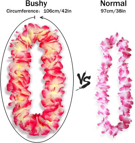 GoldDawn Premium Hawaiian Leis, Artificial Flowers for Party Supplies and Luau Decorations, Meticulously Handcrafted, Elevate Your Celebration with Exquisite Flower Necklaces (6 Colors) in Kuwait