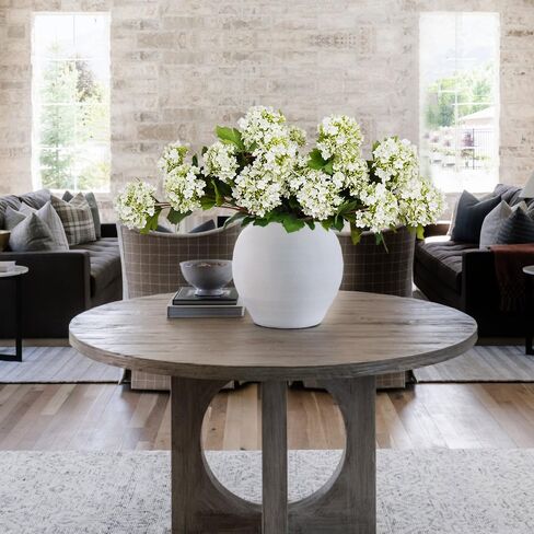 Melorca&Guilla Artificial Flowers for Decoration,6Pcs 23inch White Hydrangea Fake Flowers,Faux Flowers for Vase,Faux Floral Stems for Wedding Party Kitchen Home Decorations (6, White001) in Kuwait