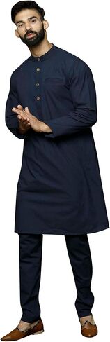 Elina Fashion Men Cotton Kurta Pajama وضعت مهرجان تونيك الهندي التآكل التقليدي in Saudi Arabia