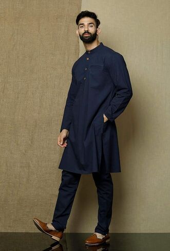 Elina Fashion Men Cotton Kurta Pajama وضعت مهرجان تونيك الهندي التآكل التقليدي in Saudi Arabia
