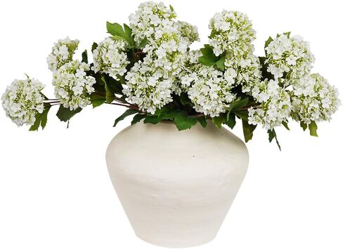 Melorca&Guilla Artificial Flowers for Decoration,6Pcs 23inch White Hydrangea Fake Flowers,Faux Flowers for Vase,Faux Floral Stems for Wedding Party Kitchen Home Decorations (6, White001) in Kuwait