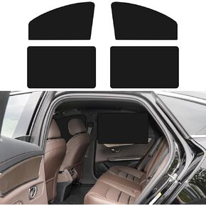 4PCS Universal Car Side Window Sunshade, Car Window Sunshade Privacy Curtain, Front and Rear Full Blackout Sun Protection for Traveling, Camping, Sleeping Suitable for Most Cars