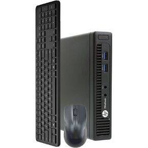 كمبيوتر HP EliteDesk 800 G1 Tiny Computer Micro Tower، معالج Intel Core i5، ذاكرة الوصول العشوائي 16 جيجابايت، 1 تيرابايت SSD، لوحة مفاتيح وماوس لاسلكيين، WiFi | بلوتوث، ويندوز 10 بروفيشينال (متجدد)