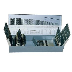 Cle-line "C21127 Style 1899 High Speed Steel General Purpose Jobber Length Drill Set, Steam Oxide Finish, 1/16"" - 1/2"" Size, 115 Pieces"