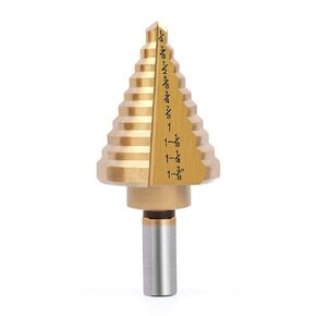Zhushan 5pcs Step Drill Bit Set,High Speed Step Drill Bit, HSS Cobalt Multiple Hole 50 Sizes Titanium Step Drill Bit with Aluminum Case