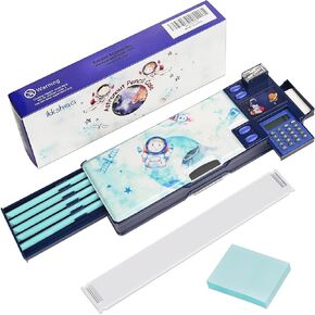 Pop Up Astronaut Pencil Case for Kids with Calculator Sharpener Cute School Supplies Multifunction Stationery Organizer Space Gift for Boys