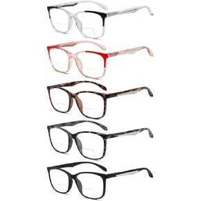 Eyekepper 5-pack Bifocal Reading Glasses for Women Men Bi-focal Readers