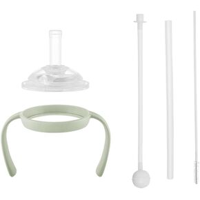 Straw Set for All in One Baby Bottle, with Straw Top, Handle, Straw, Weighted Straw, Straw Cleaning Brush All in One Kit, Easy to Clean, Straw with Handle for Baby and Toddlers (Sage)
