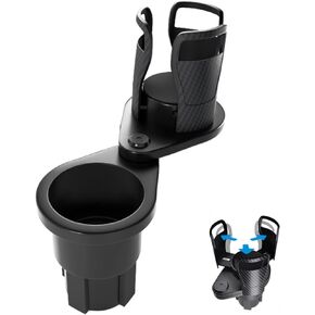 Pack-1 Car Cup Holder, 360 Degrees Rotating Adjustable Base Car Water Cup Holder, 2 in 1 Multifunctional Drink Holder (Black)
