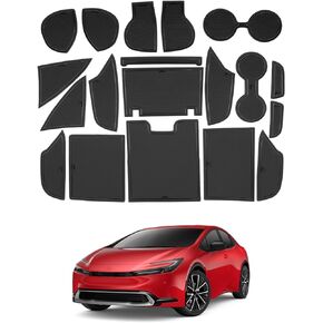 SHAOHAO for 2023 2024 Toyota Prius Door Slot Mats, for 2023 2024 Toyota Prius LE XLE Limited Anti-Dust Car Slot Mats Prius 2023 2024 Accessories Car Gate Slot Pad Cup Holder Inserts Console Liners