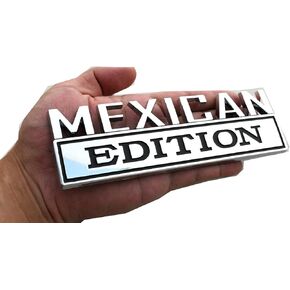 1pc 7" Large Mexican Edition Emblem Badges Decal Car Flag Decal Military Replacement for F150 F250 F350 Chevy Silverado 1500 2500 Chevrolet C10 C15 (Black)